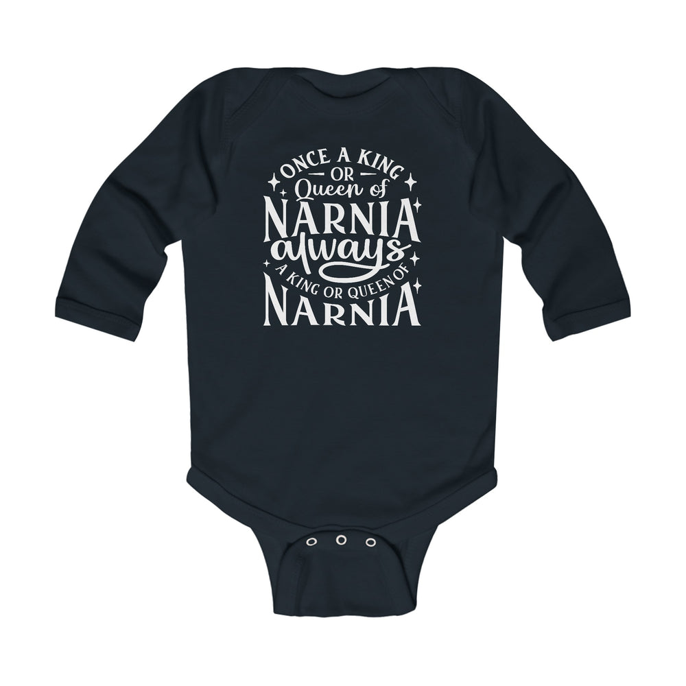 King or Queen of Narnia Infant Long Sleeve Bodysuit Kids clothes Black NB (0-3M) 