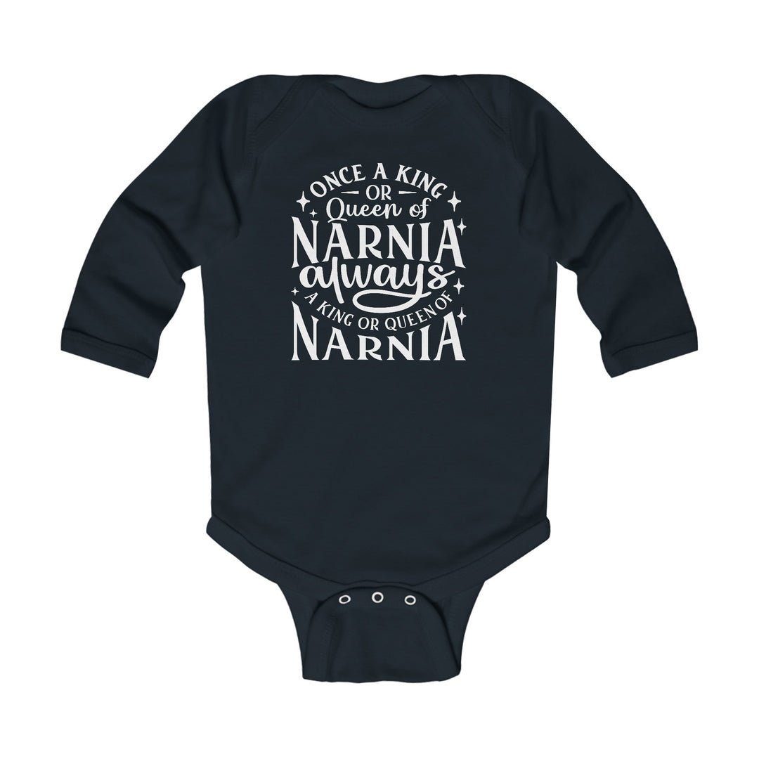 King or Queen of Narnia Infant Long Sleeve Bodysuit Kids clothes Black NB (0-3M) 