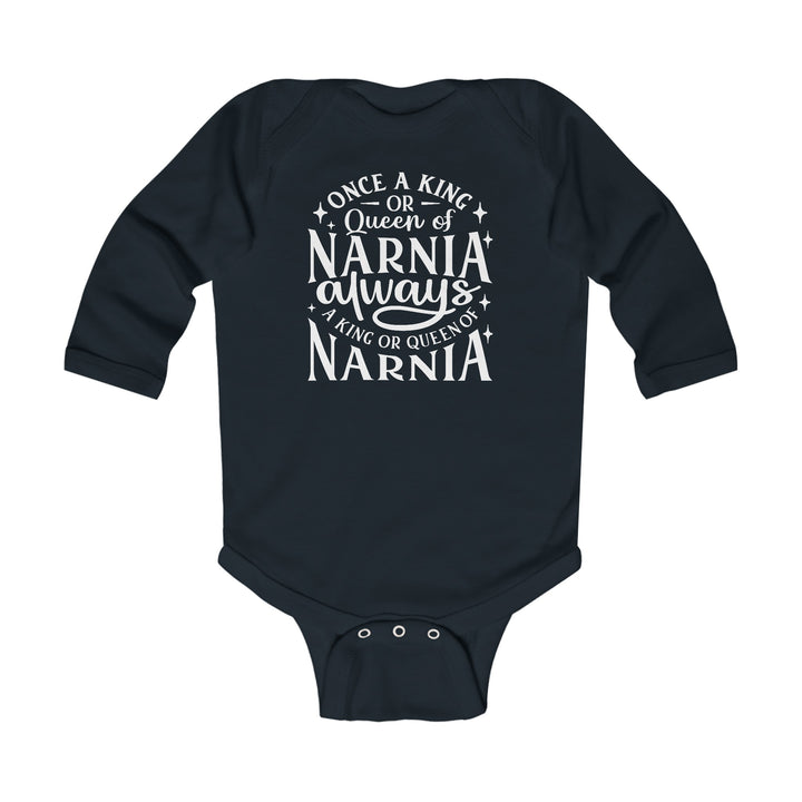 King or Queen of Narnia Infant Long Sleeve Bodysuit Kids clothes Black NB (0-3M) 