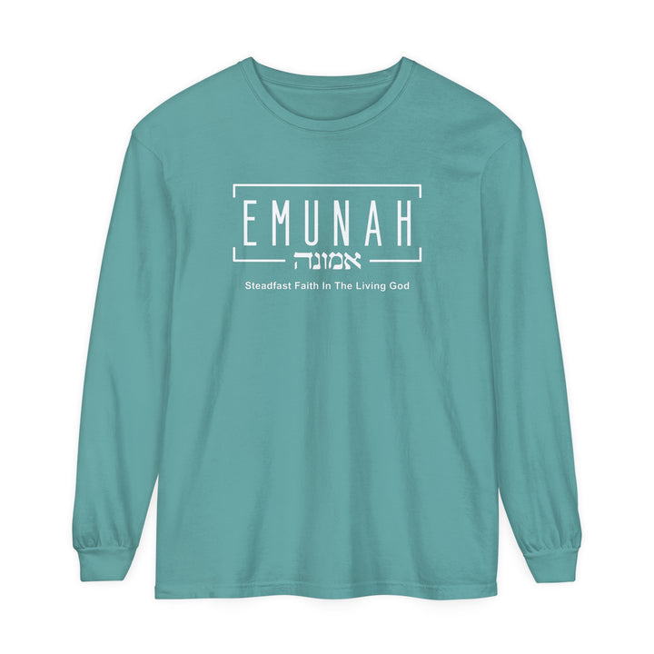 Emunah Steadfast Faith Long Sleeve Shirt Long-sleeve Seafoam S 