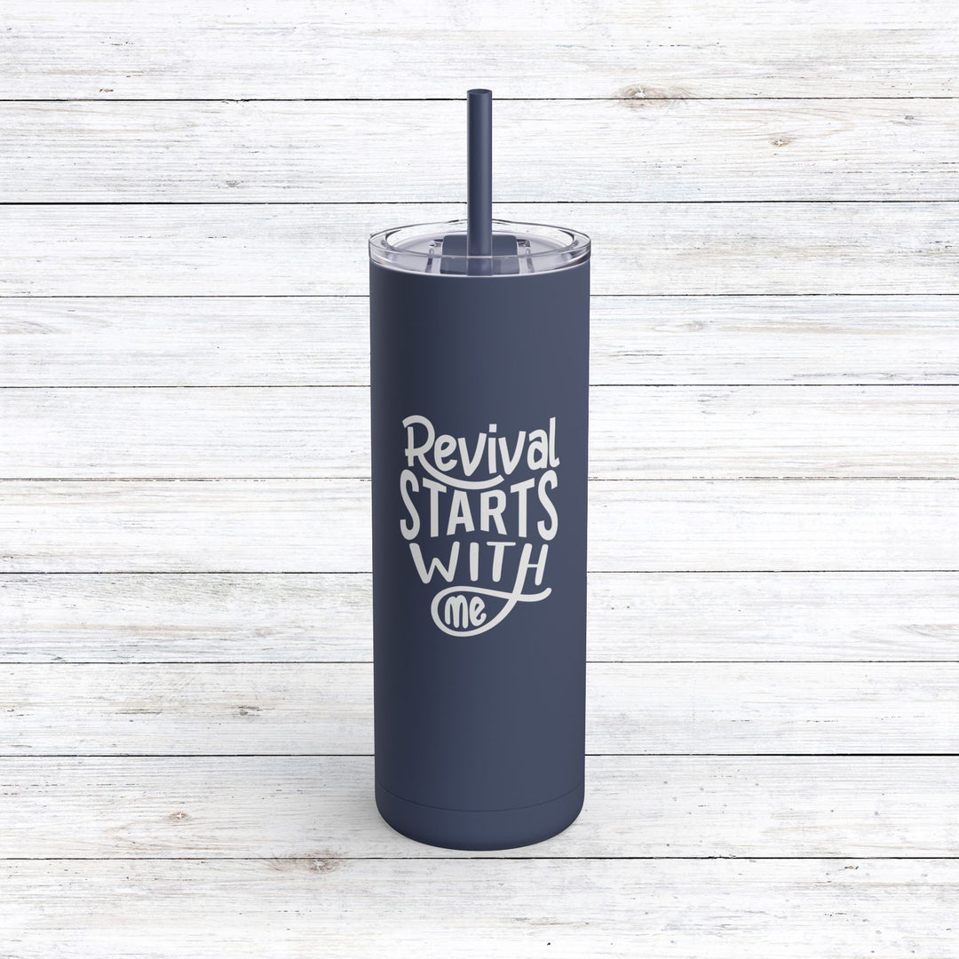 Christian Tumbler Revival Starts With Me Mug Indigo 20oz Matte