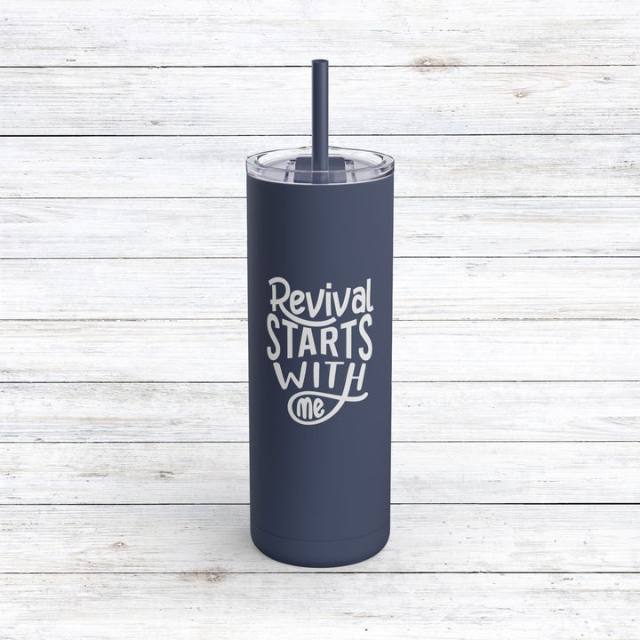 Christian Tumbler Revival Starts With Me Mug Indigo 20oz Matte