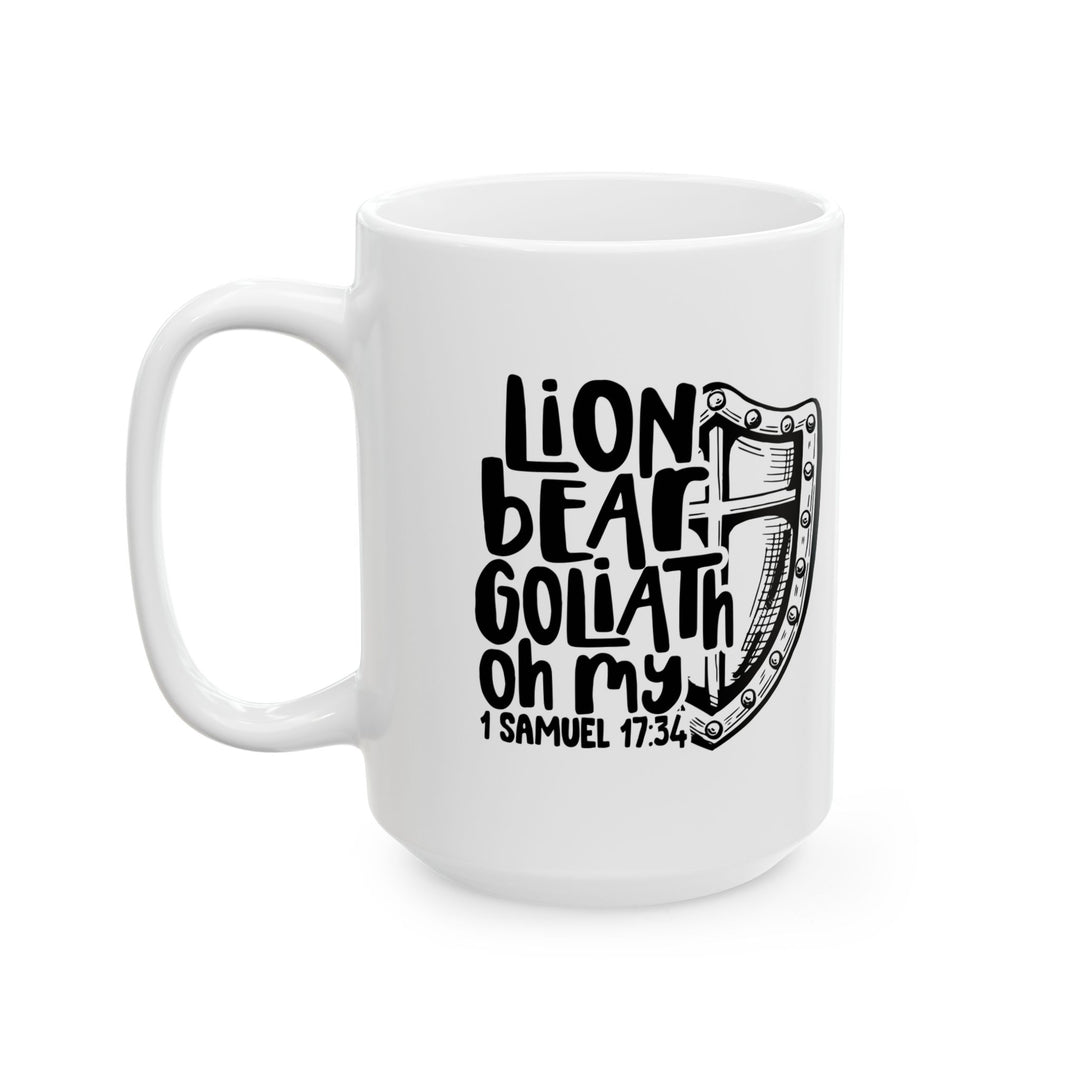 Christian Coffee Mug Lion Bear Goliath Oh My Ceramic Mug   