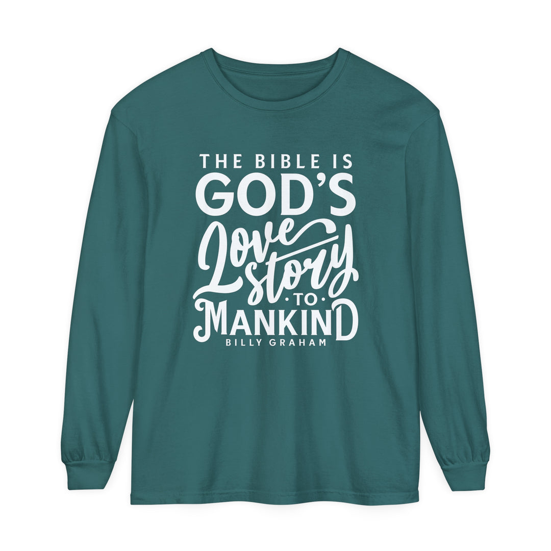 God's Love Story Long Sleeve Shirt Long-sleeve Blue Spruce S 