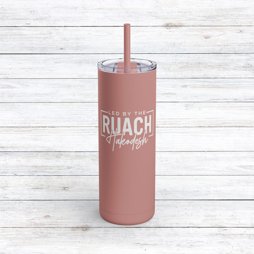 Christian Tumbler Led By Ruach Hakodesh Mug Dusty Rose 20oz Matte