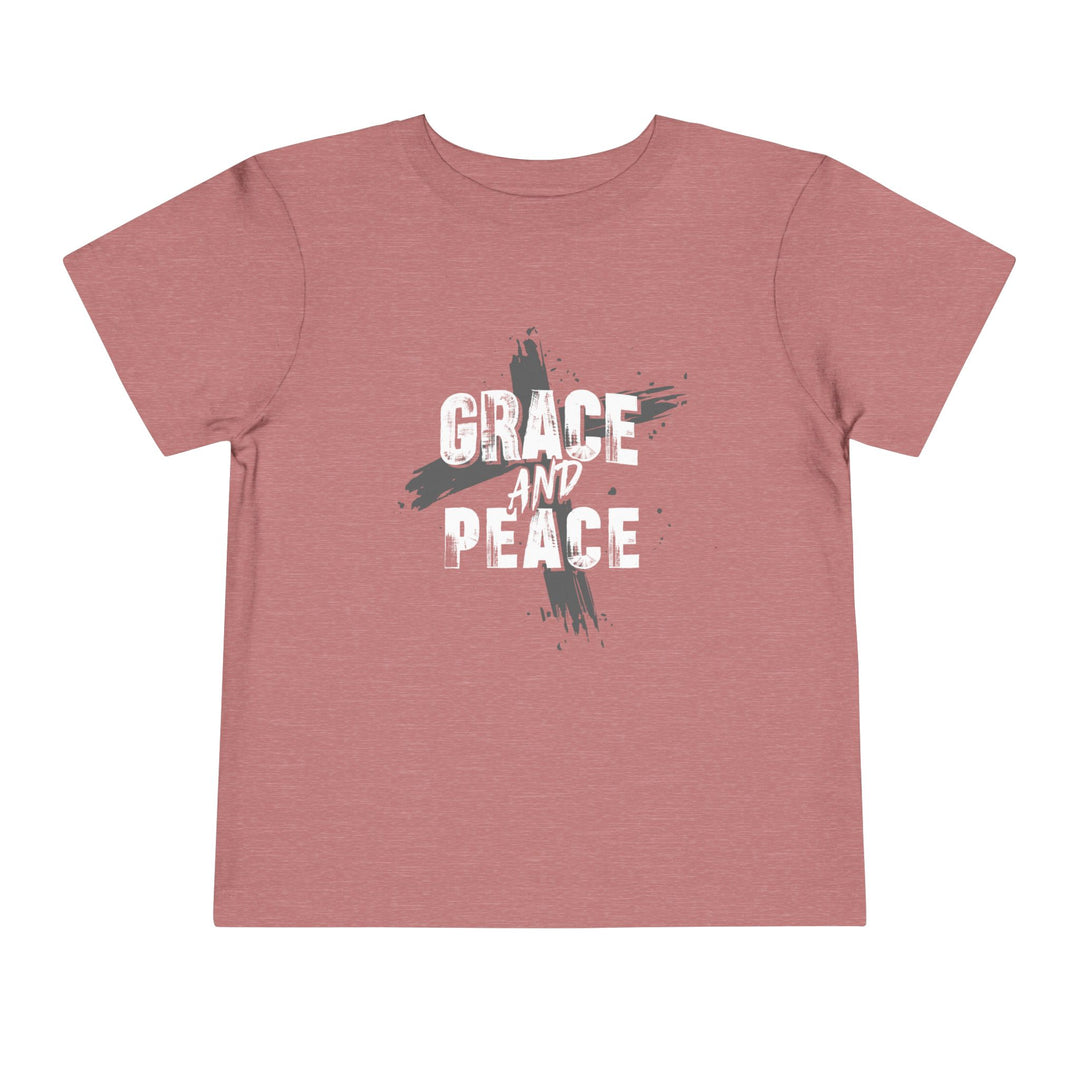 Grace and Peace Cross Toddler Tee Kids clothes Heather Mauve 2T 