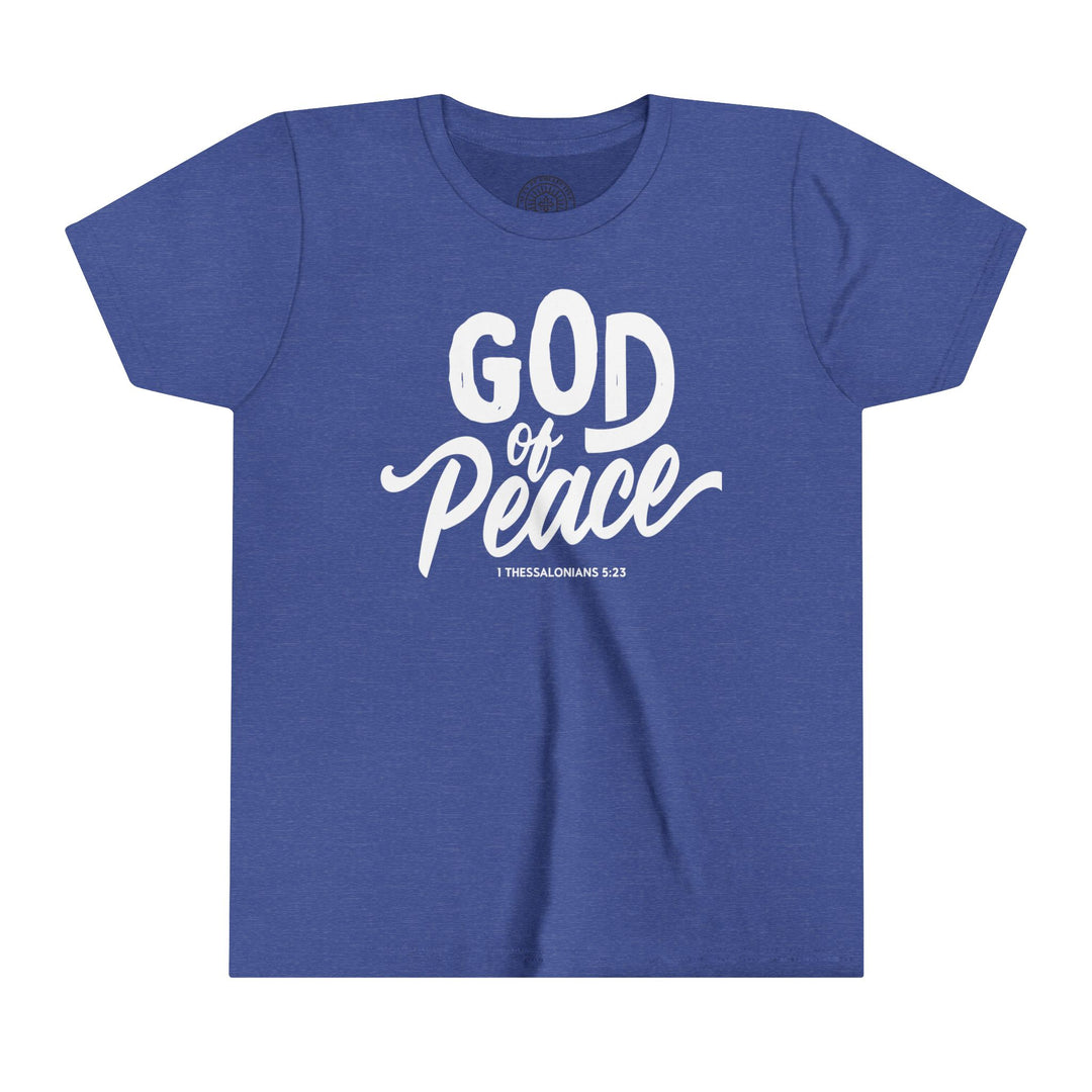 God of Peace Youth T-shirt Kids clothes Heather True Royal S 