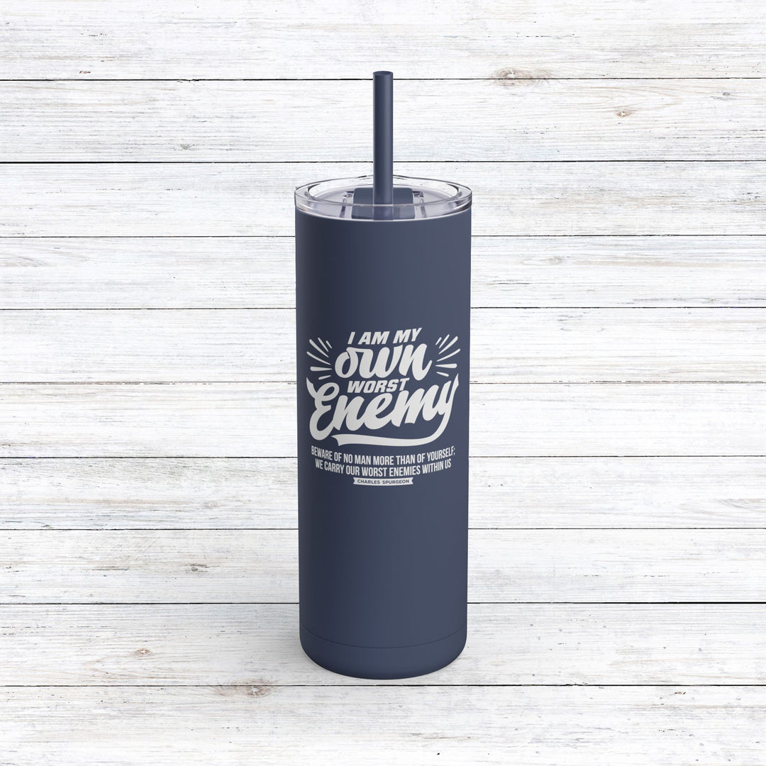 Christian Tumbler Worst Enemy Mug Indigo 20oz Matte