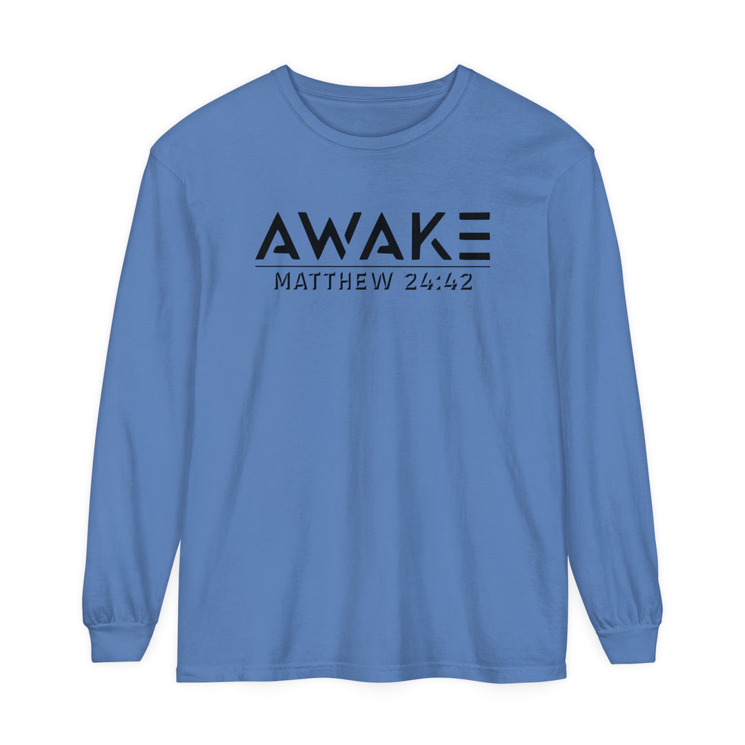 Awake Long Sleeve Shirt Long-sleeve Flo Blue S 