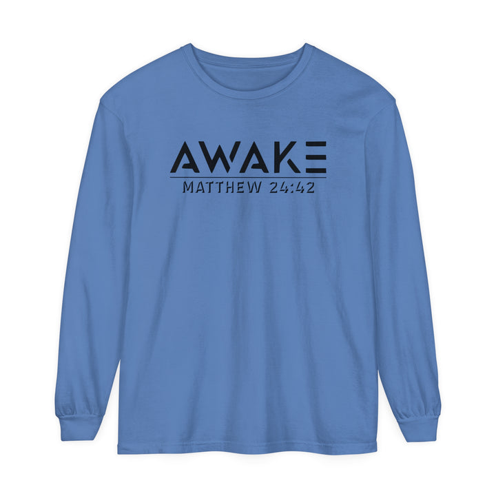 Awake Long Sleeve Shirt Long-sleeve Flo Blue S 