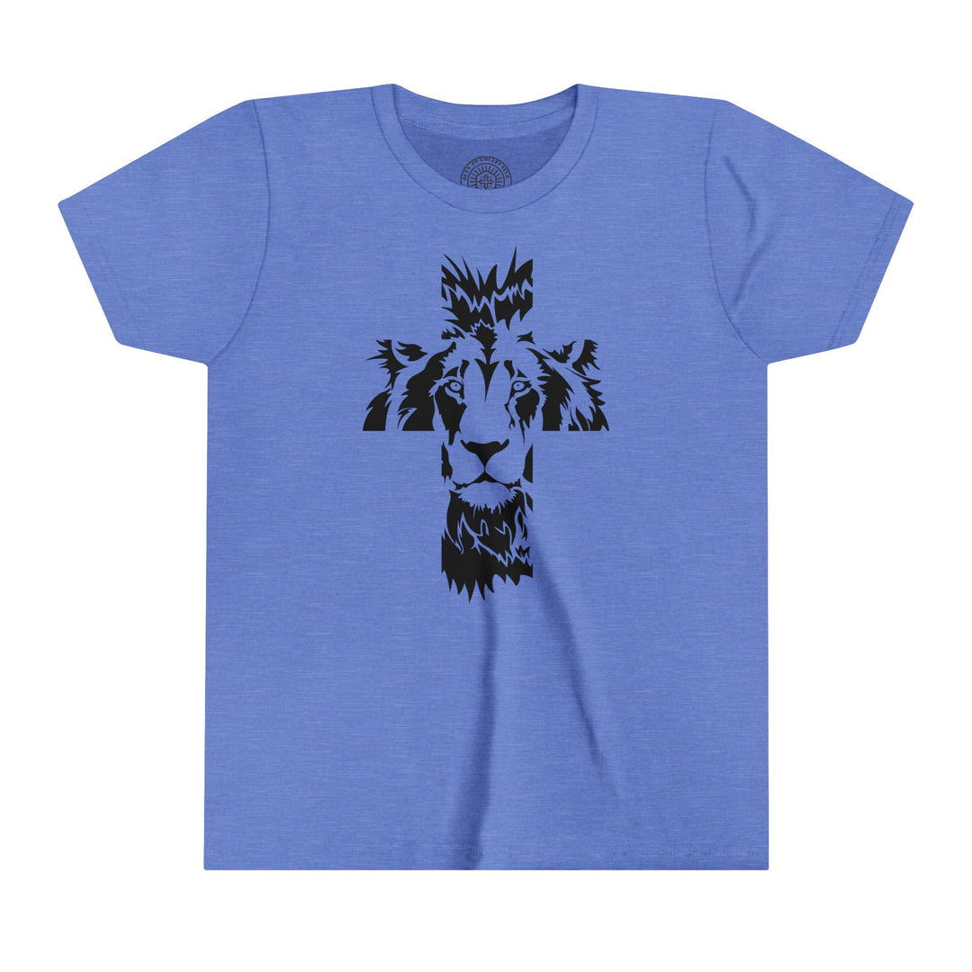 Aslan Cross Youth T-shirt Kids clothes Heather Columbia Blue S 