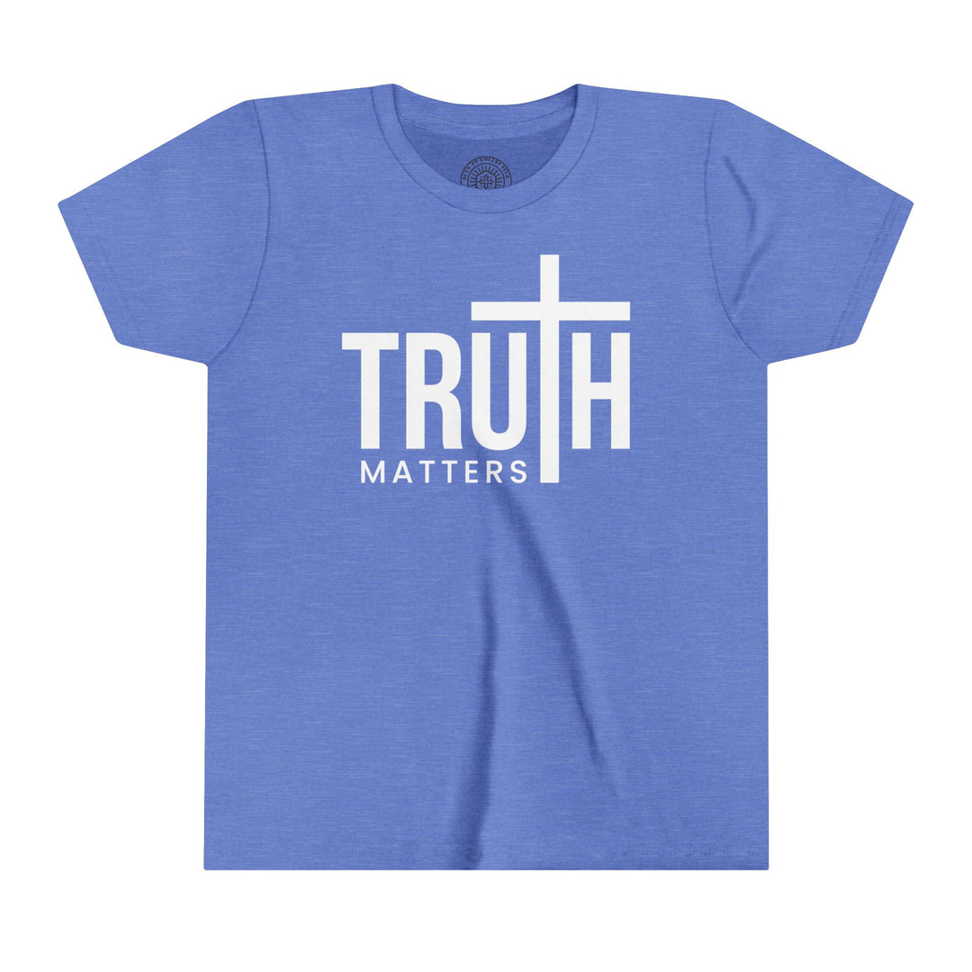 Truth Matters Youth T-Shirt Kids clothes Heather Columbia Blue S 