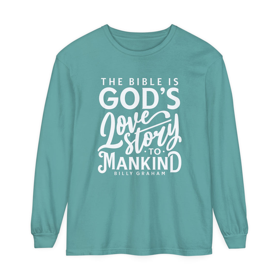 God's Love Story Long Sleeve Shirt Long-sleeve Seafoam S 