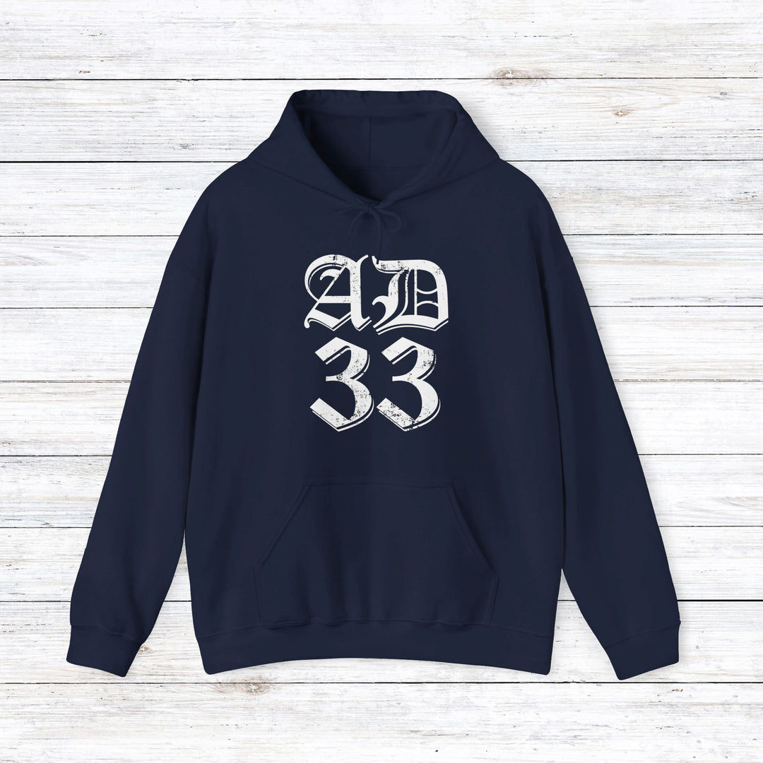 AD 33 Old English Hoodie Hoodie Navy S 