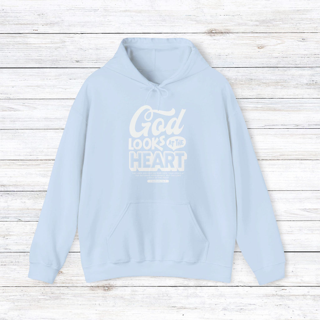 God Looks At Heart Hoodie Hoodie Light Blue S 