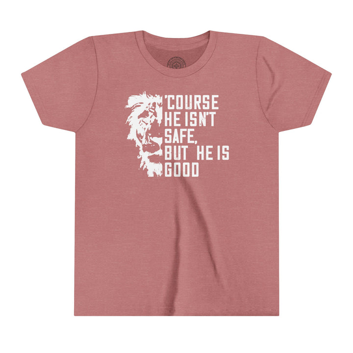 'Course He Isn't Safe Youth T-shirt Kids clothes Heather Mauve S 