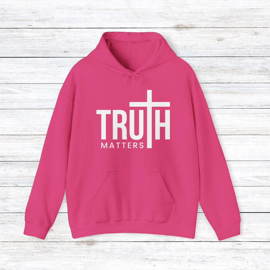 Truth Matters (White Script) Hoodie Hoodie Heliconia S 