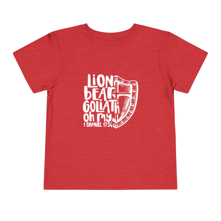 Lion Bear Goliath Oh My Toddler Tee Kids clothes Heather Red 2T 