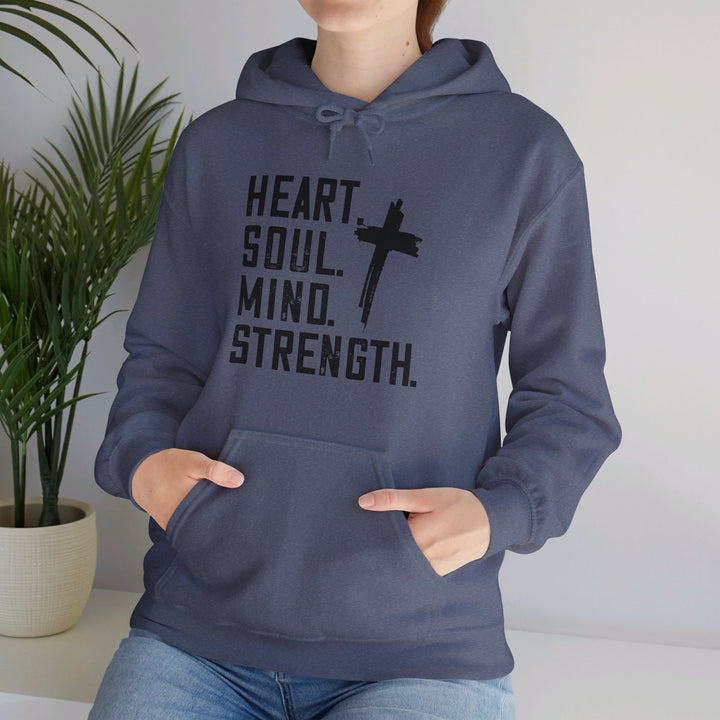 Heart Soul Mind Strength Cross Hoodie Hoodie   