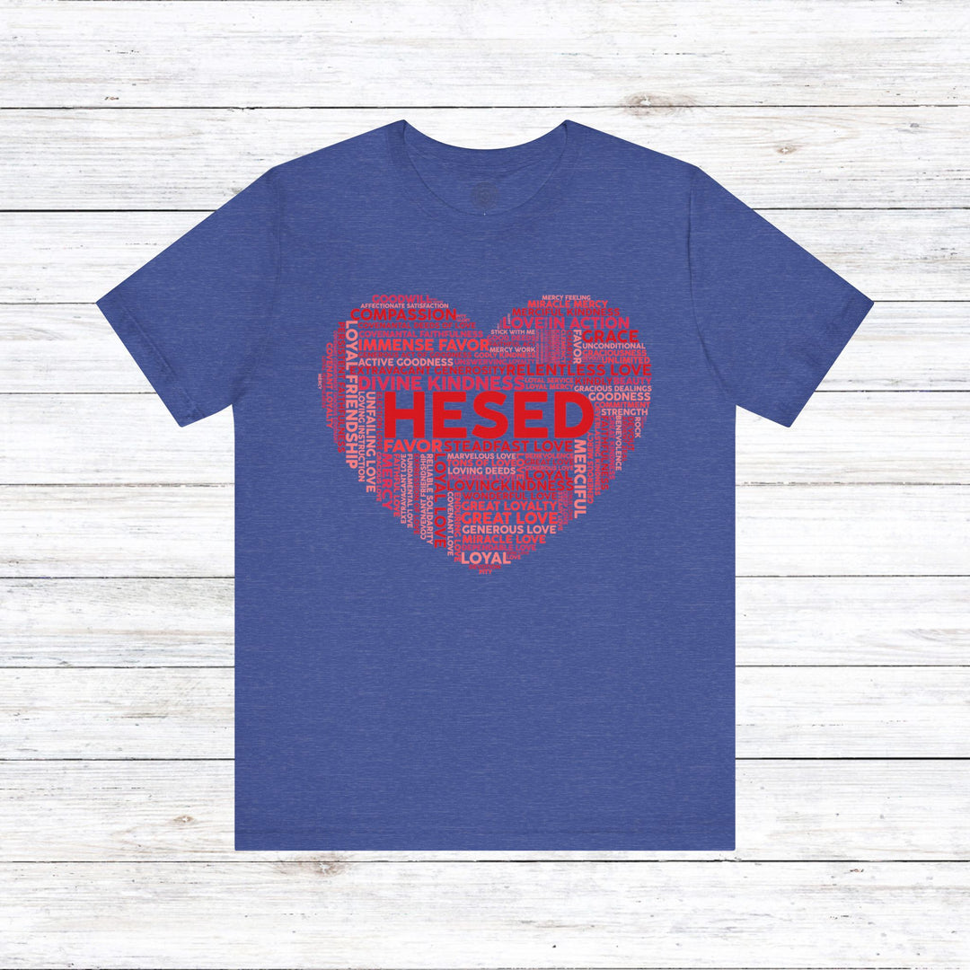 Hesed Heart Cloud Unisex T-Shirt T-Shirt Heather True Royal S 