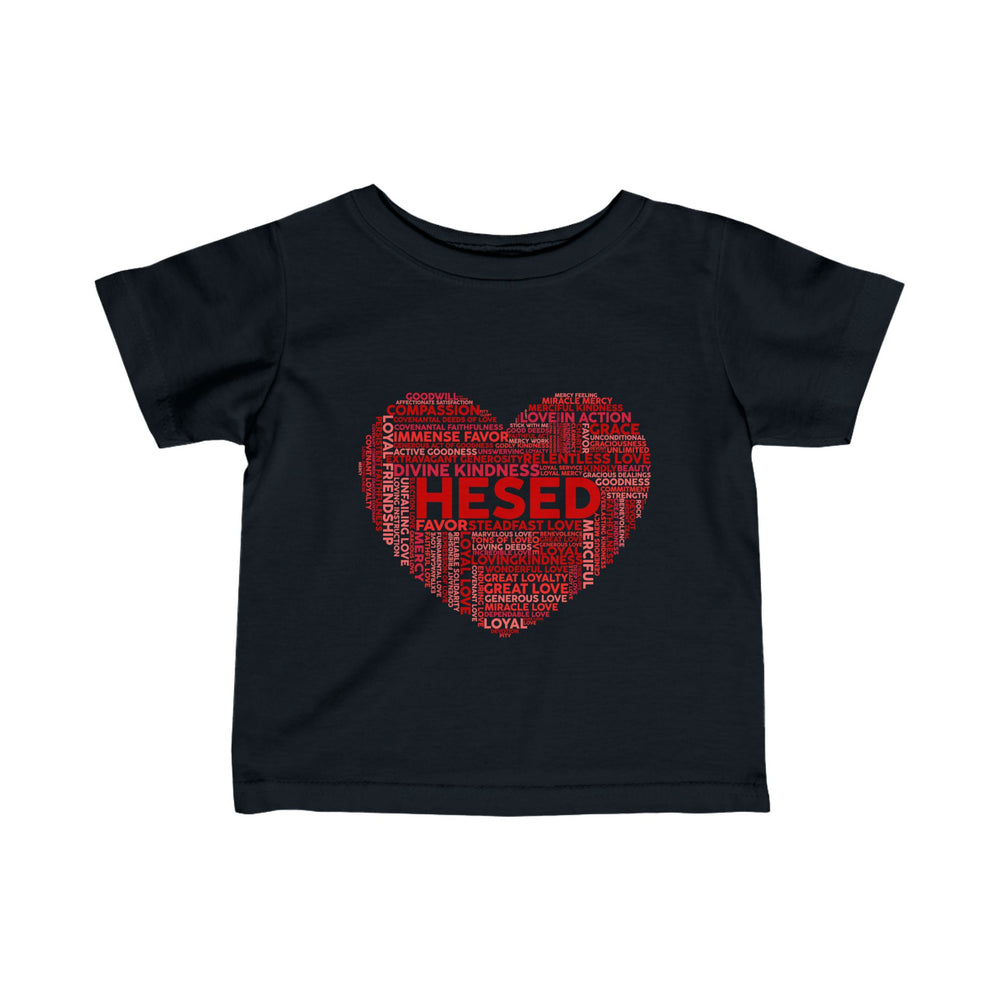 Hesed Heart Cloud Baby Tee Kids clothes Black 6M 