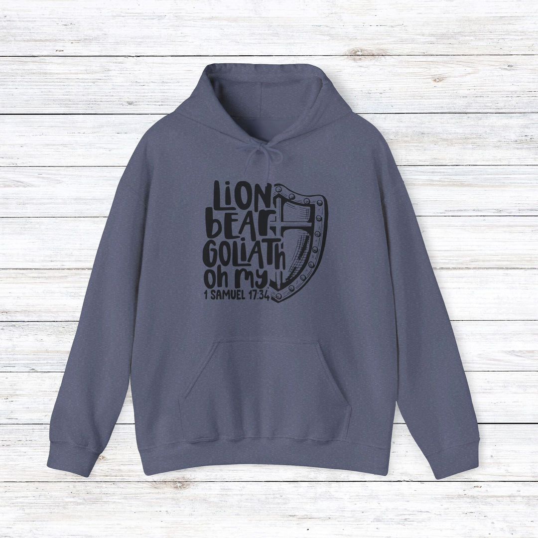 Lion, Bear, Goliath Oh My Hoodie Hoodie Heather Navy S 