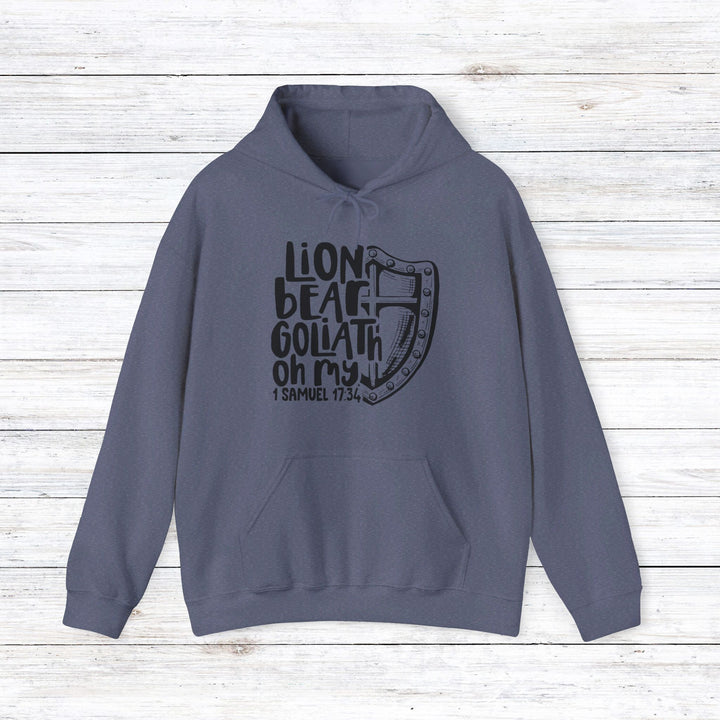 Lion, Bear, Goliath Oh My Hoodie Hoodie Heather Navy S 