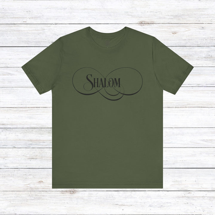 Shalom Script Unisex T-Shirt T-Shirt Military Green S 