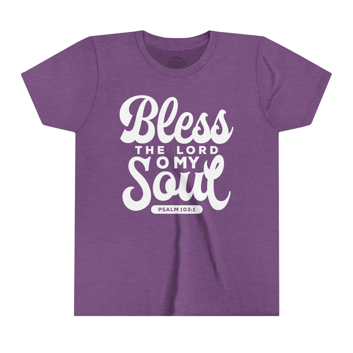 Bless The Lord Youth T-shirt Kids clothes Heather Team Purple S 