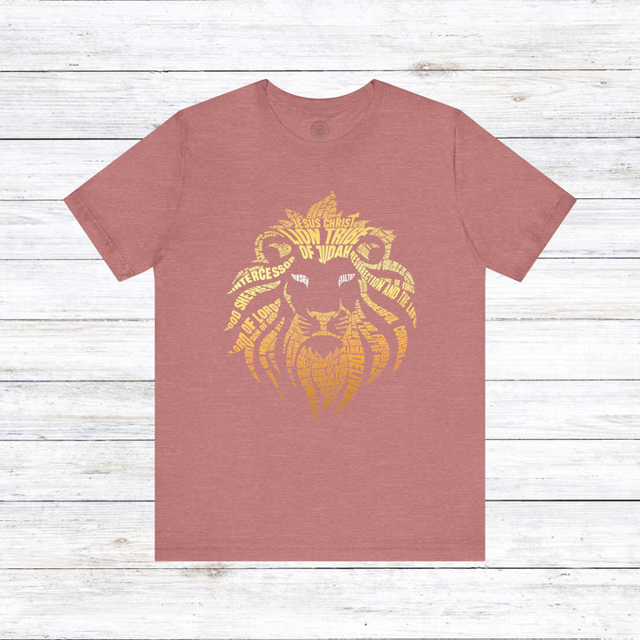 Lion Word Cloud Unisex T-Shirt T-Shirt Heather Mauve S 