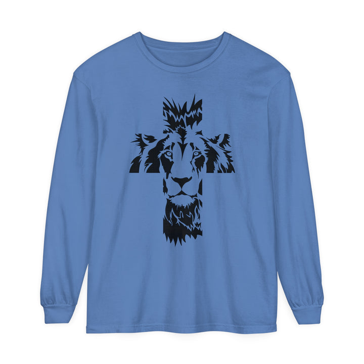 Aslan Cross Long Sleeve Shirt Long-sleeve Flo Blue S 