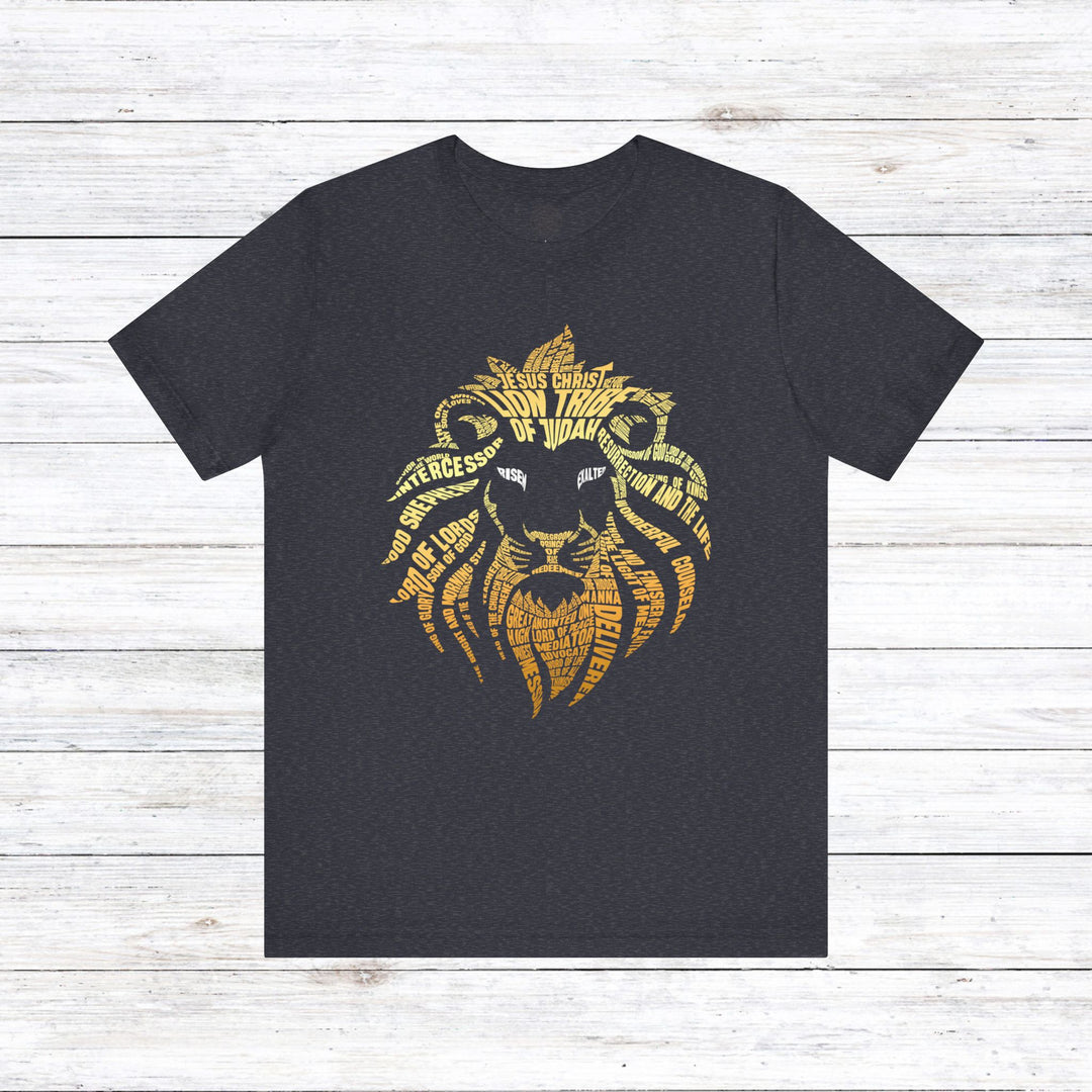 Lion Word Cloud Unisex T-Shirt T-Shirt Heather Navy S 