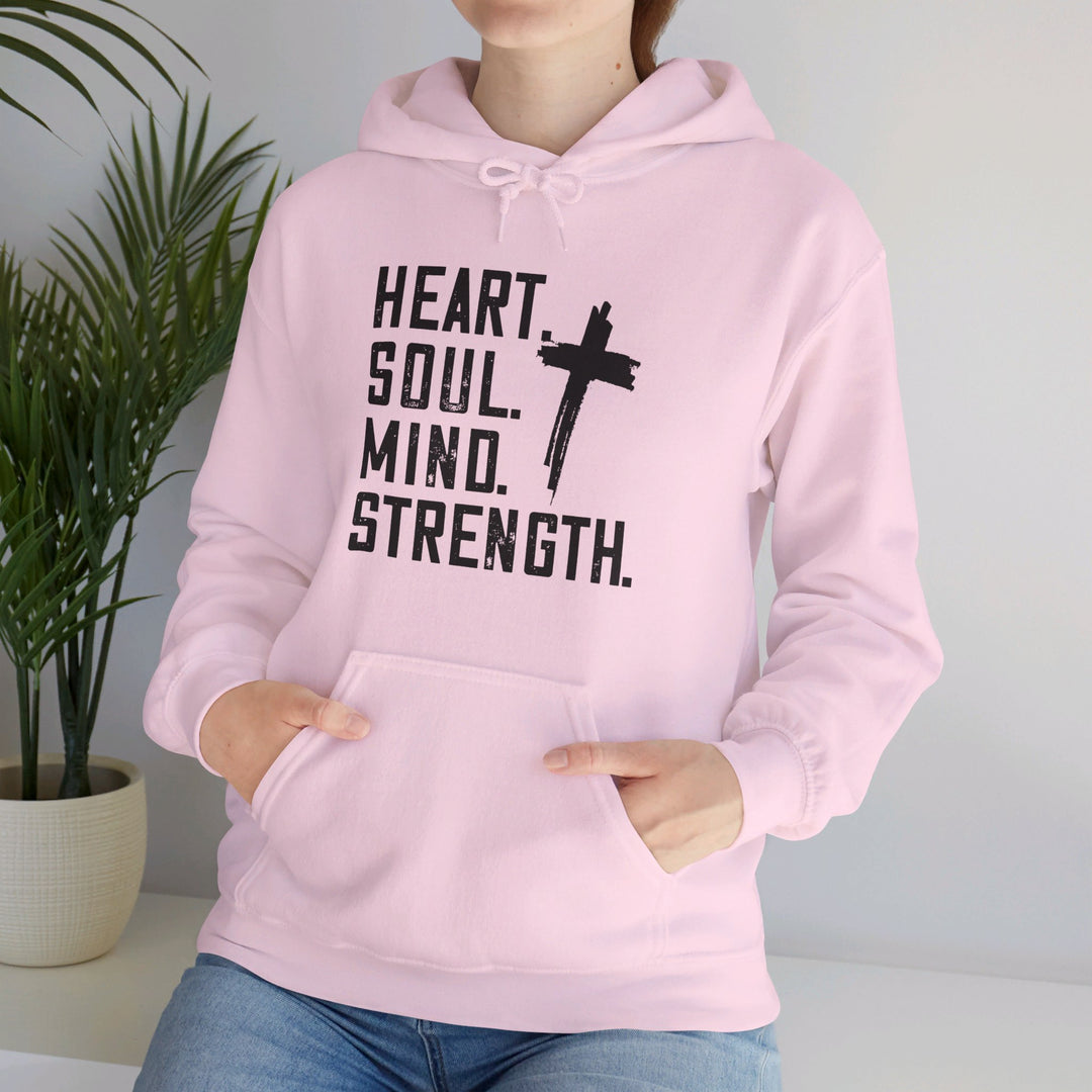 Heart Soul Mind Strength Cross Hoodie Hoodie   