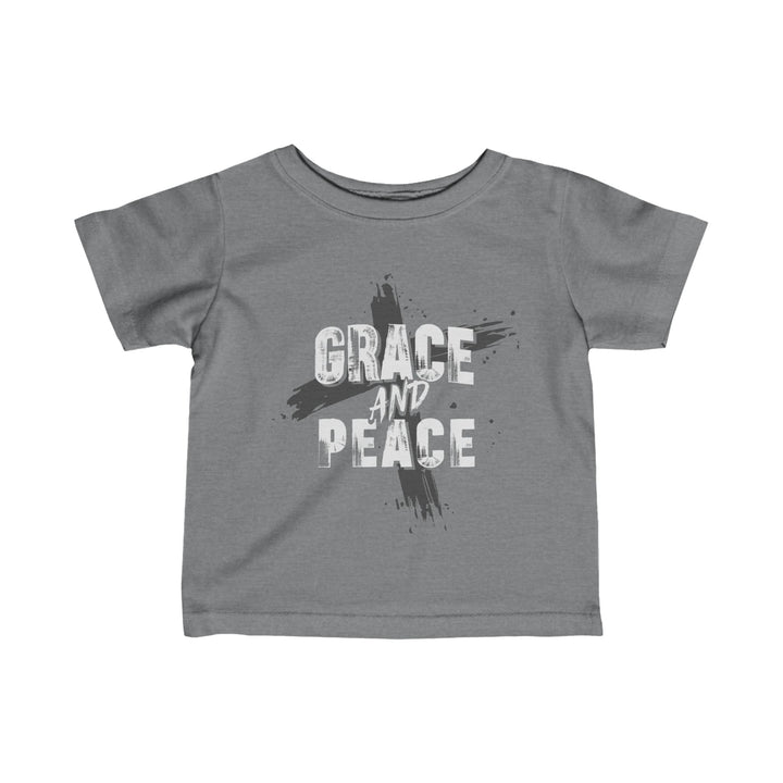 Grace and Peace Cross Baby Tee Kids clothes Granite Heather 6M 