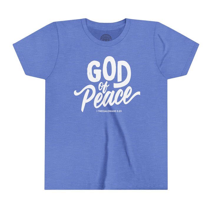 God of Peace Youth T-shirt Kids clothes Heather Columbia Blue S 