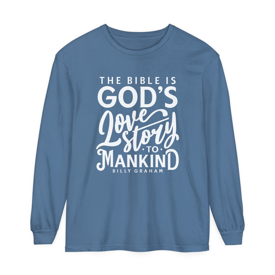 God's Love Story Long Sleeve Shirt Long-sleeve Blue Jean S 