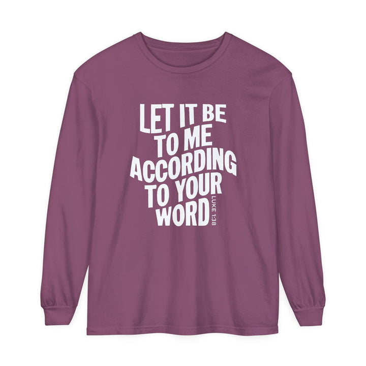 According To Your Word Long Sleeve Shirt Long-sleeve Berry S 