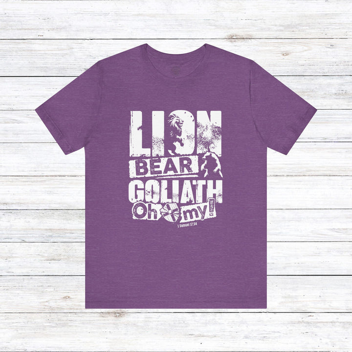 Lion, Bear, Goliath Unisex T-Shirt T-Shirt Heather Team Purple S 