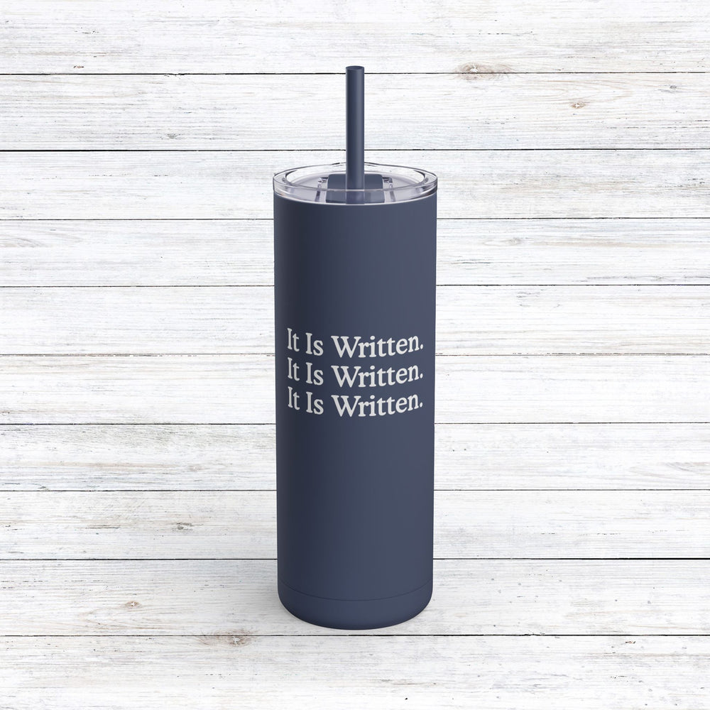 Christian Tumbler It Is Written Mug Indigo 20oz Matte