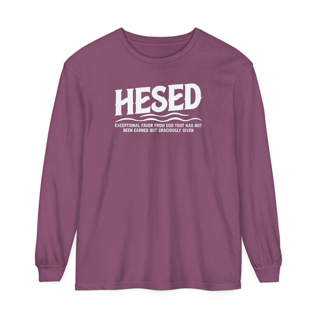 Hesed Exceptional Favor Long Sleeve Shirt Long-sleeve Berry S 