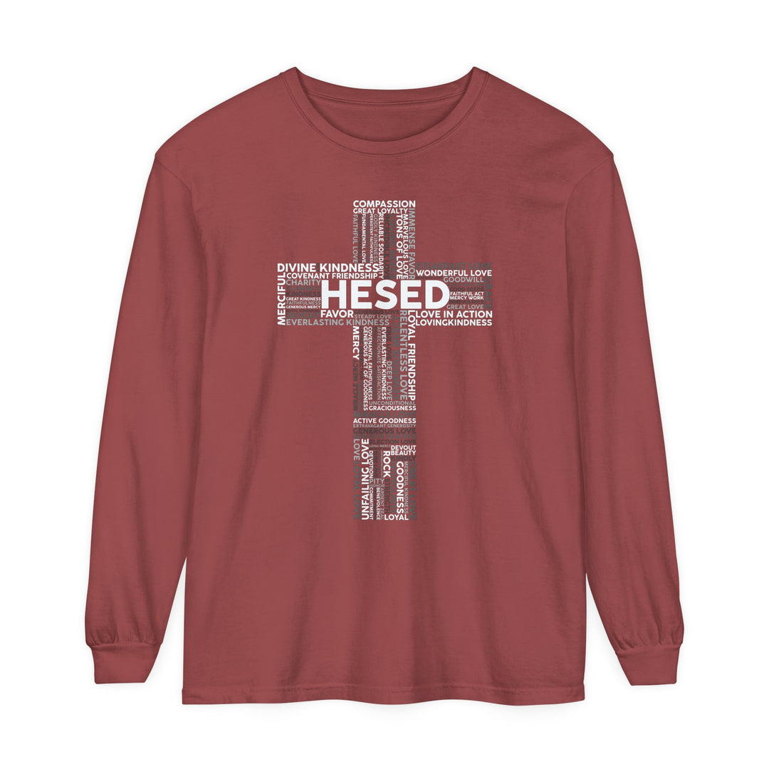 Hesed Cross Long Sleeve Shirt Long-sleeve Brick S 