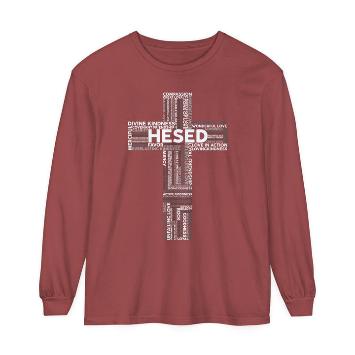 Hesed Cross Long Sleeve Shirt Long-sleeve Brick S 