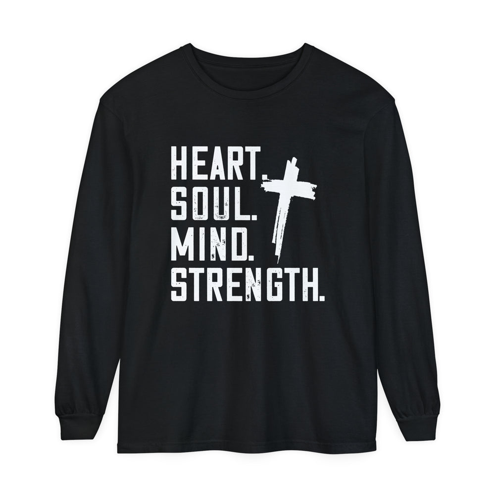 Heart Soul Mind Strength Long Sleeve Shirt Long-sleeve Black S 