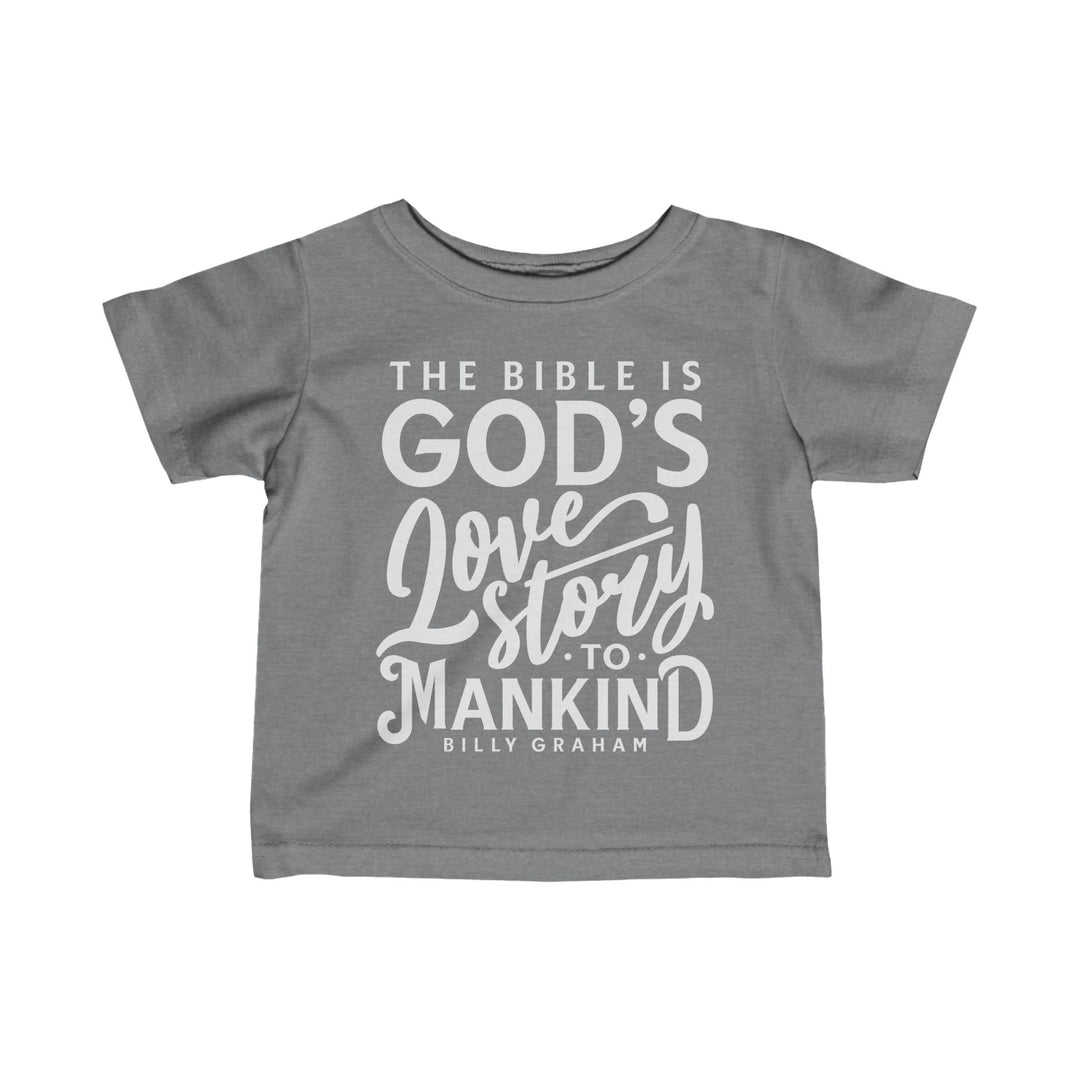 God's Love Story Baby Tee Kids clothes Granite Heather 6M 