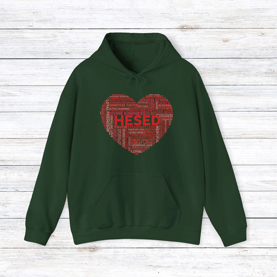 Hesed Heart Cloud Hoodie Hoodie Forest Green S 