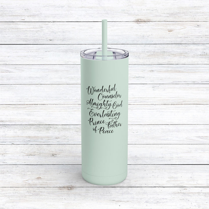 Christian Tumbler Wonderful Counselor Mug Seaglass 20oz Matte