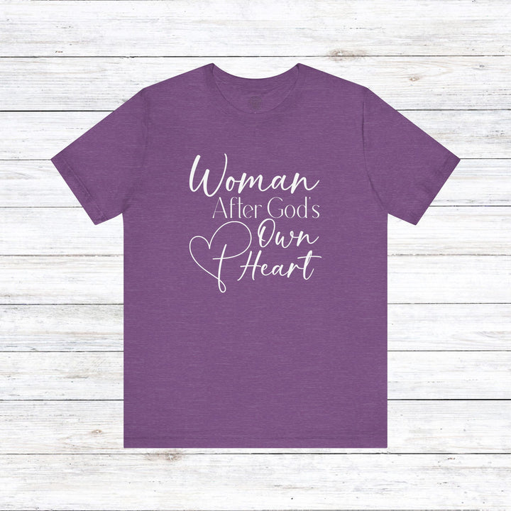 Woman After God's Own Heart Unisex T-Shirt T-Shirt Heather Team Purple S 