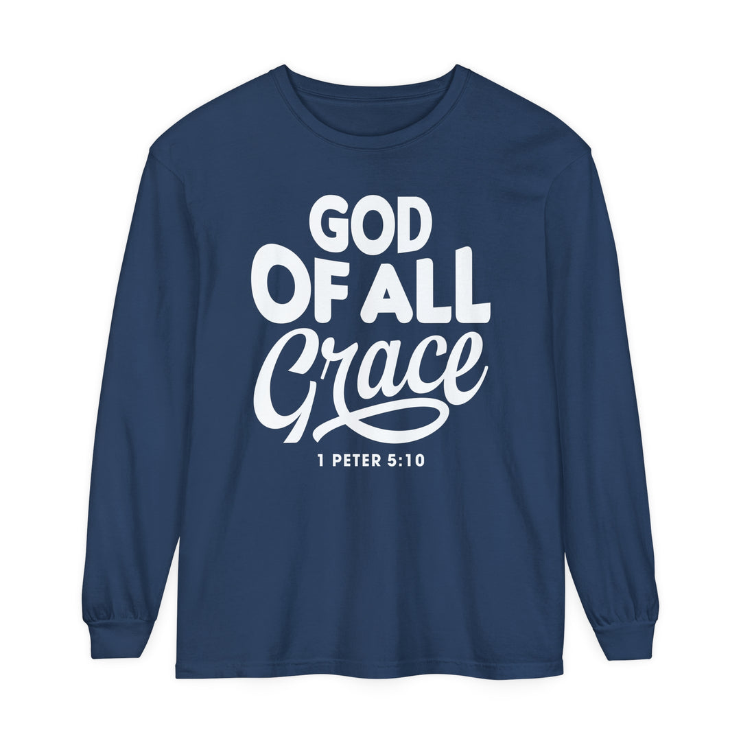 God of All Grace Long Sleeve Shirt Long-sleeve Midnight S 