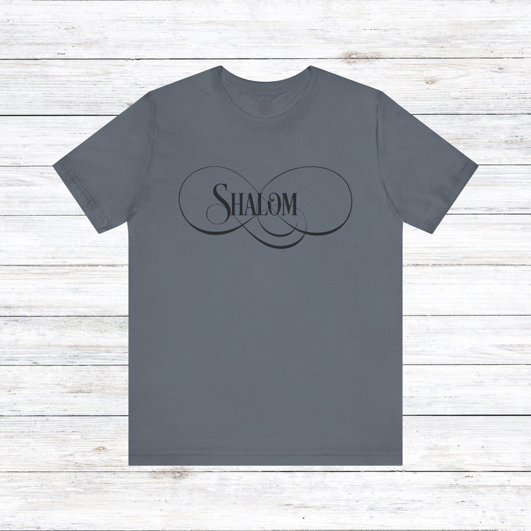 Shalom Script Unisex T-Shirt T-Shirt Steel Blue S 