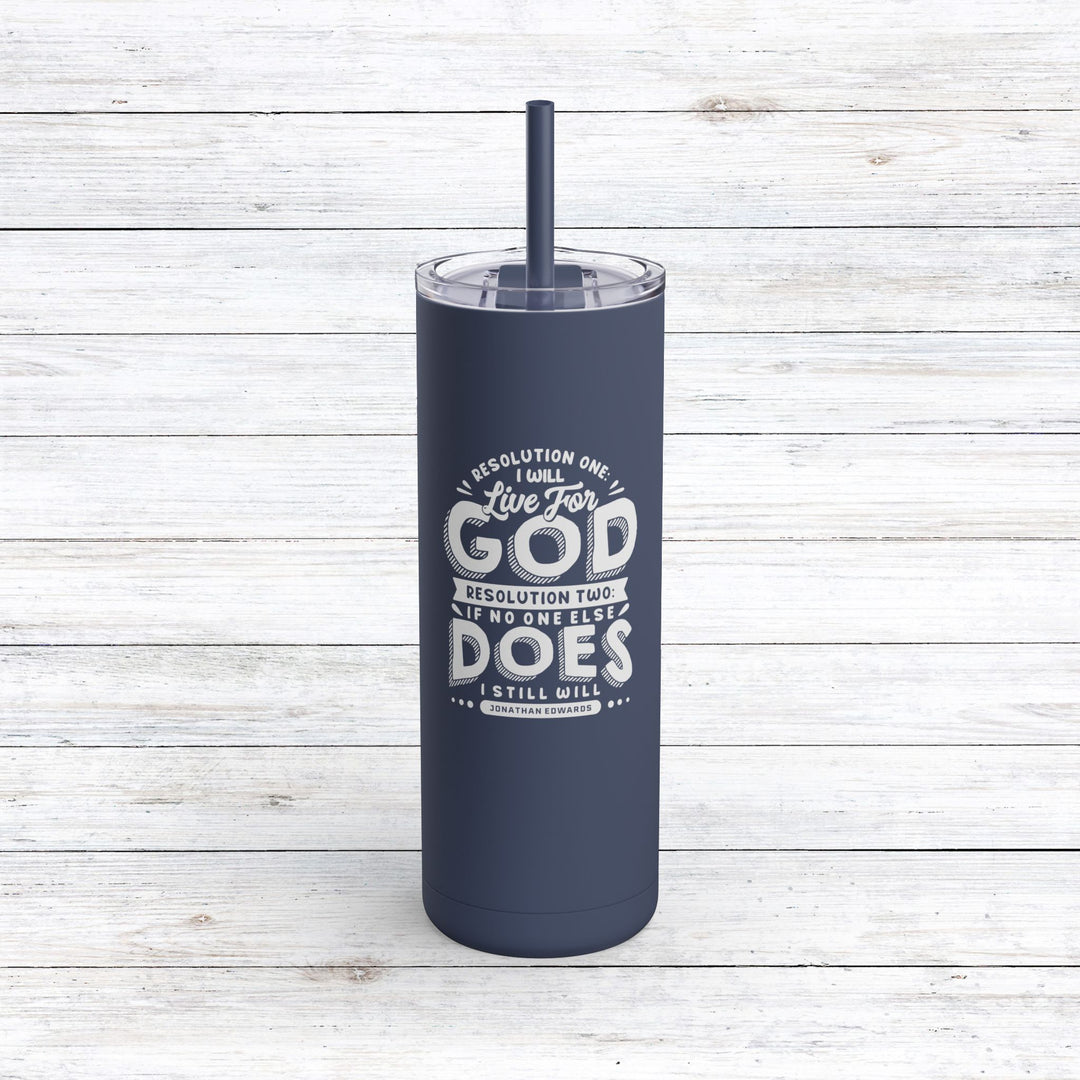 Christian Tumbler Live For God Mug Indigo 20oz Matte